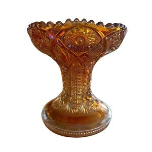 Vintage Marigold Carnival Imperial‎ Glass Punch Bowl Base Nice Candy Dish